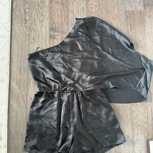 Black One-Shoulder Romper
